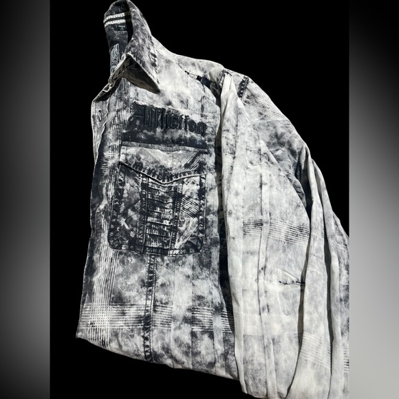 Affliction Black and White Men's Shirt M - Picture 7 of 8